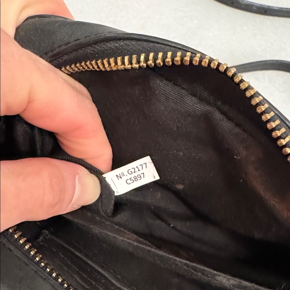 COACH Black Embossed Signature Camera Crossbody with Gold Logo - Picture 9 of 9